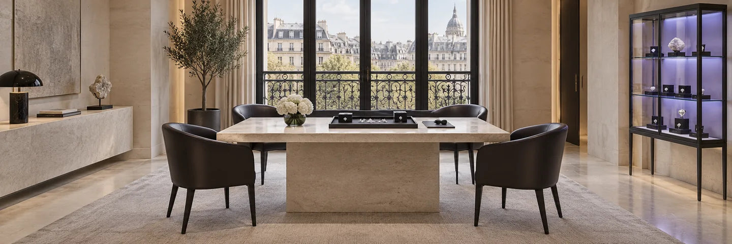 Espace de rendez-vous dans un bureau de diamantaire